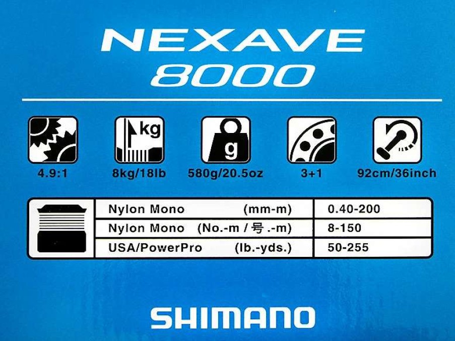 Reels * | Shimano Nexave 8000Fe Spinning Reel